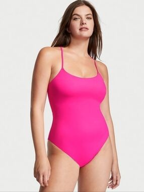 Victoria's Secret Essential Classic Scoop One-Piece Swimsuit Pink XL
